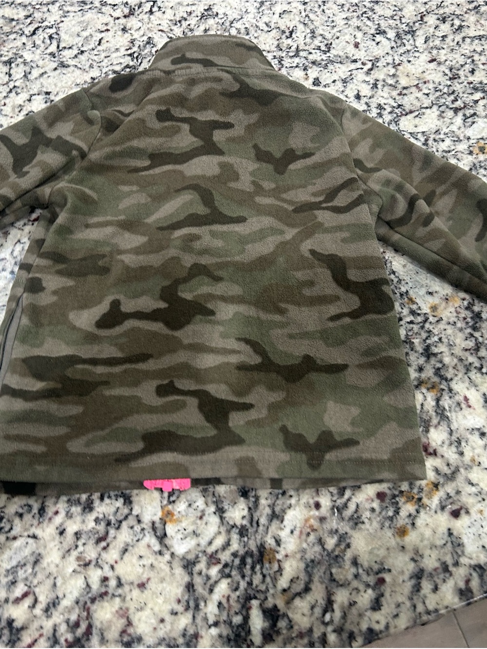 Kids' Camouflage Fleece Jacket - Olive Green